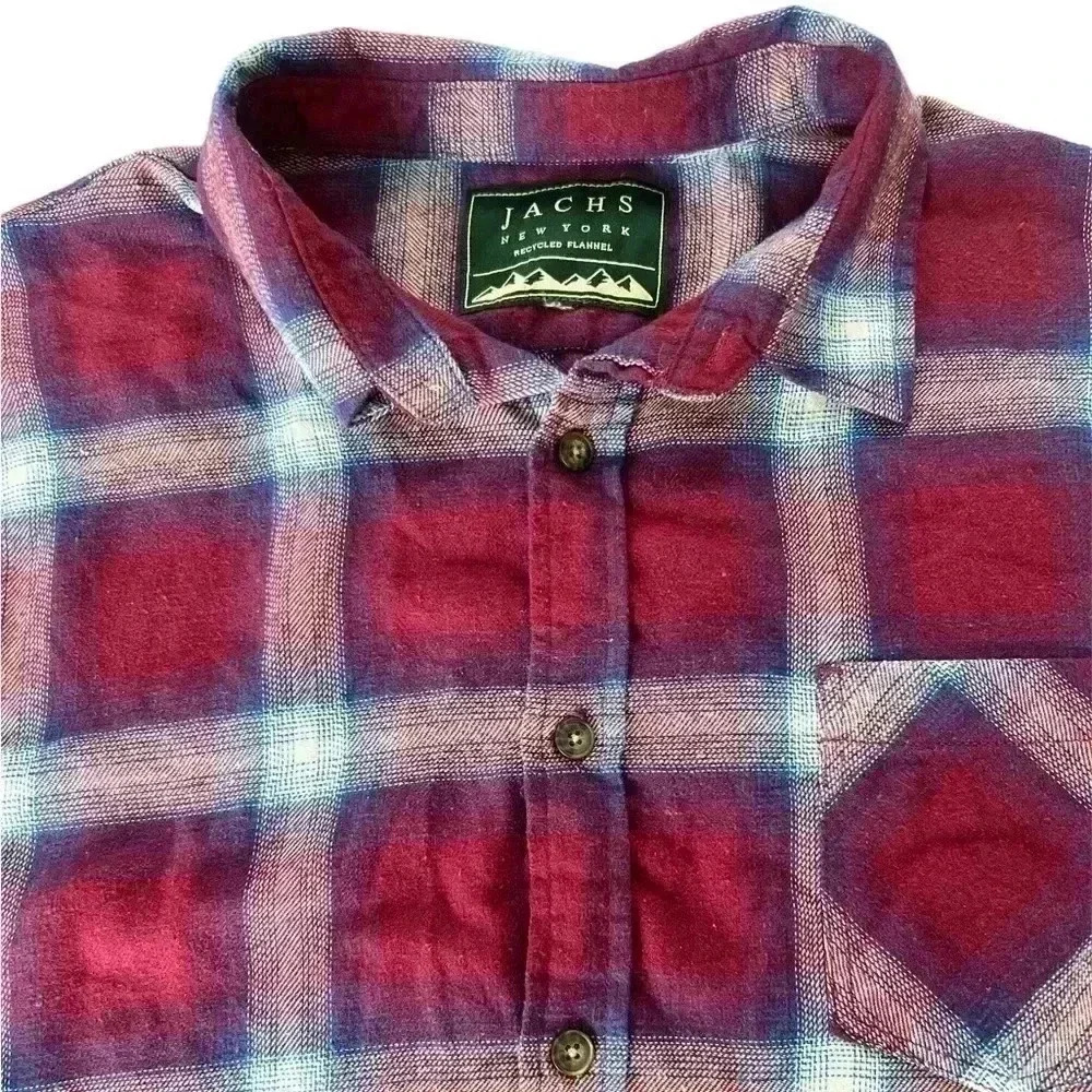 Jachs New York Men’s Flannel Plaid Shirt Size Large - Picture 3 of 5